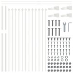vidaXL Záhradný plot s hrotmi Biele 15,3x1,2 m Oceľ – Obrázok 5