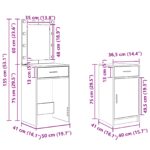 vidaXL 3-dielna súprava toaletného stolíka s LED bieleho kompozitného dreva – Obrázok 13