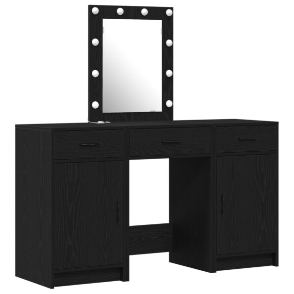 3334255_2.jpg vidaXL 3-dielna súprava toaletného stolíka s LED čierne kompozitné drevo – Obrázok 2