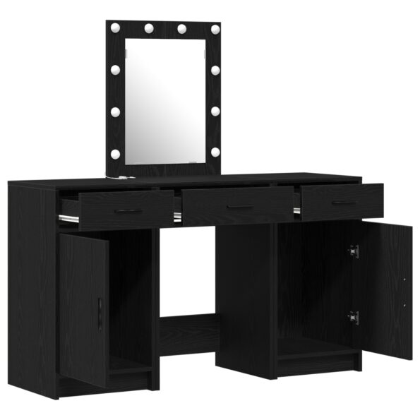 3334255_5.jpg vidaXL 3-dielna súprava toaletného stolíka s LED čierne kompozitné drevo – Obrázok 5
