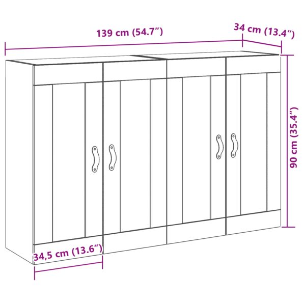 vidaXL Nástenná skrinka Sada 2 Remeselný dub Dubový masív – Obrázok 12