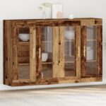 vidaXL Nástenné skrinky 2 pcs Staré drevo 69,5 x 34 x 90 cm