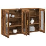vidaXL Nástenné skrinky 2 pcs Staré drevo 69,5 x 34 x 90 cm – Obrázok 3