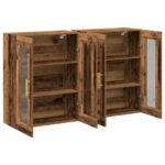 vidaXL Nástenné skrinky 2 pcs Staré drevo 69,5 x 34 x 90 cm – Obrázok 5