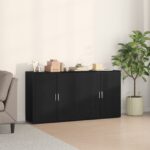 vidaXL Komody 2 ks Čierna Dub 79x38x80 cm Kompozitné drevo