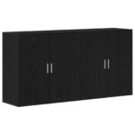 vidaXL Komody 2 ks Čierna Dub 79x38x80 cm Kompozitné drevo – Obrázok 2