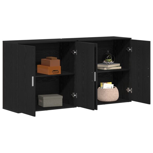 3334310_3.jpg vidaXL Komody 2 ks Čierna Dub 79x38x80 cm Kompozitné drevo – Obrázok 3