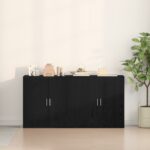vidaXL Komody 2 ks Čierna Dub 79x38x80 cm Kompozitné drevo – Obrázok 4