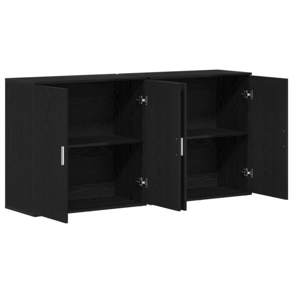 3334310_5.jpg vidaXL Komody 2 ks Čierna Dub 79x38x80 cm Kompozitné drevo – Obrázok 5