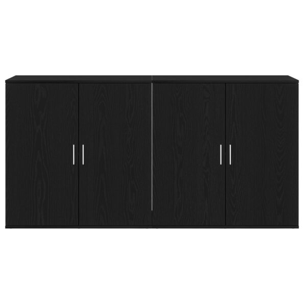 3334310_6.jpg vidaXL Komody 2 ks Čierna Dub 79x38x80 cm Kompozitné drevo – Obrázok 6