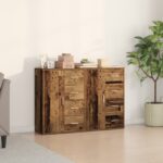 vidaXL Servírovacia skriňa 2 pcs Staré drevo 60 x 31 x 84 cm