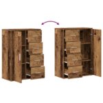vidaXL Servírovacia skriňa 2 pcs Staré drevo 60 x 31 x 84 cm – Obrázok 11