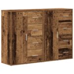 vidaXL Servírovacia skriňa 2 pcs Staré drevo 60 x 31 x 84 cm – Obrázok 2