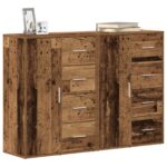 vidaXL Servírovacia skriňa 2 pcs Staré drevo 60 x 31 x 84 cm – Obrázok 3