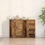 vidaXL Servírovacia skriňa 2 pcs Staré drevo 60 x 31 x 84 cm – Obrázok 4