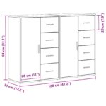 vidaXL Bočný stôl Súprava 2 Čierny dub Drevo, Kovové úchyty Stredný – Obrázok 12