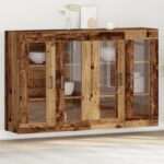 vidaXL Nástenné skrinky 2 pcs Staré drevo 69,5 x 34 x 90 cm