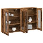 vidaXL Nástenné skrinky 2 pcs Staré drevo 69,5 x 34 x 90 cm – Obrázok 3