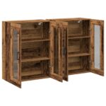 vidaXL Nástenné skrinky 2 pcs Staré drevo 69,5 x 34 x 90 cm – Obrázok 5