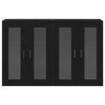 vidaXL Nástenný kabinet Set 2 Čierny dub Kompozitné drevo, Sklo – Obrázok 6