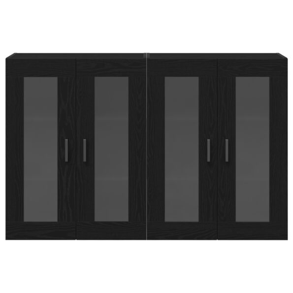 vidaXL Nástenný kabinet Set 2 Čierny dub Kompozitné drevo, Sklo – Obrázok 6