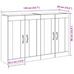 vidaXL Nástenná skrinka Set 2 Hnedá Masívne drevo 139 x 34 x 90 cm – Obrázok 12