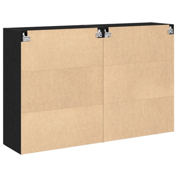 vidaXL Nástenná skriňa Sada 2 Čierny dub Drevo, Sklo 139 x 34 x 90 cm – Obrázok 8