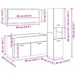 vidaXL Súprava nábytku do kúpeľne - 3 kusy - Čierne dubové inžinierske drevo – Obrázok 12