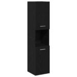 vidaXL Súprava nábytku do kúpeľne - 3 kusy - Čierne dubové inžinierske drevo – Obrázok 5