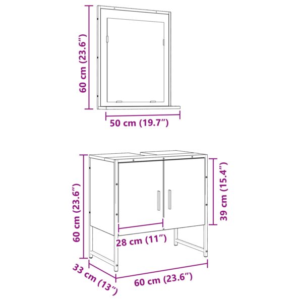 vidaXL 2-dielna súprava kúpeľňového nábytku zo starého dreva – Obrázok 11