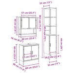 vidaXL Set kúpeľňového nábytku 3 kusy Staré drevo inžinierované drevo – Obrázok 10