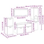 vidaXL 4-dielna sada kúpeľňového nábytku čierny dub inžinierske drevo – Obrázok 13