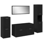 vidaXL 4-dielna sada kúpeľňového nábytku čierny dub inžinierske drevo – Obrázok 2