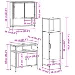 vidaXL 3-dielny kúpeľňový nábytok z artisan duba – Obrázok 13