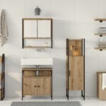 vidaXL 3-dielny kúpeľňový nábytok z artisan duba – Obrázok 4