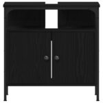 vidaXL Súprava kúpeľňového nábytku 4 kusy Čierny dub Kompozitné drevo – Obrázok 10