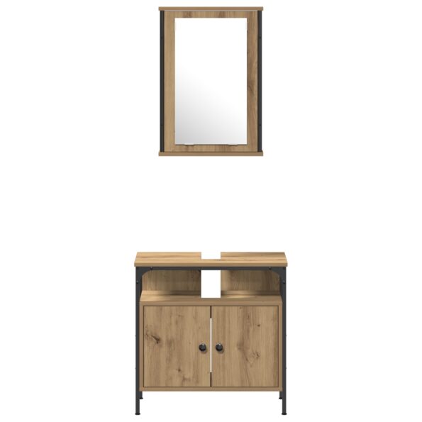 vidaXL Súprava kúpeľňového nábytku 4 kusy, remeselný dub, kompozitné drevo – Obrázok 9