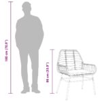 vidaXL 3-dielna záhradná jedálenská súprava+podložky, čierna polyratan – Obrázok 11