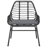 vidaXL 3-dielna záhradná jedálenská súprava+podložky, čierna polyratan – Obrázok 5