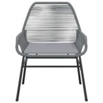 vidaXL 5-dielna záhradná jedálenská súprava+podložky, sivá, polyratan – Obrázok 5