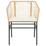 vidaXL 5-dielna záhradná súprava a vankúše hnedá polyratan a sklo – Obrázok 5