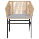 vidaXL 5-dielna záhradná súprava a vankúše hnedá polyratan a sklo – Obrázok 5