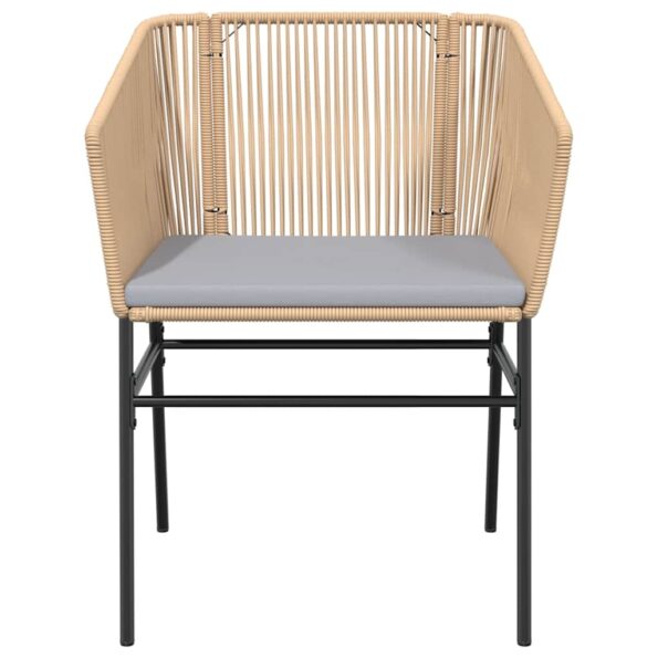 vidaXL 5-dielna záhradná súprava a vankúše hnedá polyratan a sklo – Obrázok 5