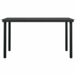 vidaXL 5-dielna záhradná jedálenská súprava+podložky, čierna polyratan – Obrázok 7