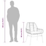 vidaXL 5-dielna záhradná súprava a vankúše hnedá polyratan a sklo – Obrázok 11