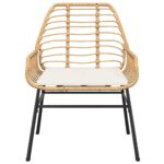 vidaXL 5-dielna záhradná súprava a vankúše hnedá polyratan a sklo – Obrázok 6