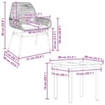vidaXL 5-dielna záhradná jedálenská súprava+podložky, čierna polyratan – Obrázok 10
