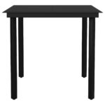 vidaXL 5-dielna záhradná jedálenská súprava+podložky, čierna polyratan – Obrázok 7