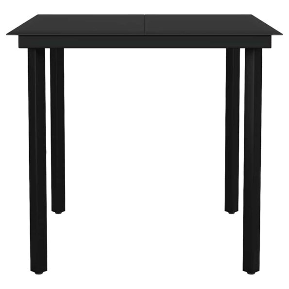 vidaXL 5-dielna záhradná jedálenská súprava+podložky, čierna polyratan – Obrázok 7