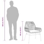 vidaXL 5-dielna záhradná jedálenská súprava+podložky, sivá, polyratan – Obrázok 11